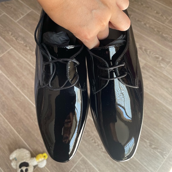 Authentic YSL Saint Laurent Patent leather Derby Dress shoes size 37 - Picture 3 of 13